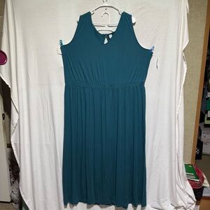 Old Navy Women's Empire Waist Sleeveless V-Neck Size 4XL Plus Dress NWT Teal